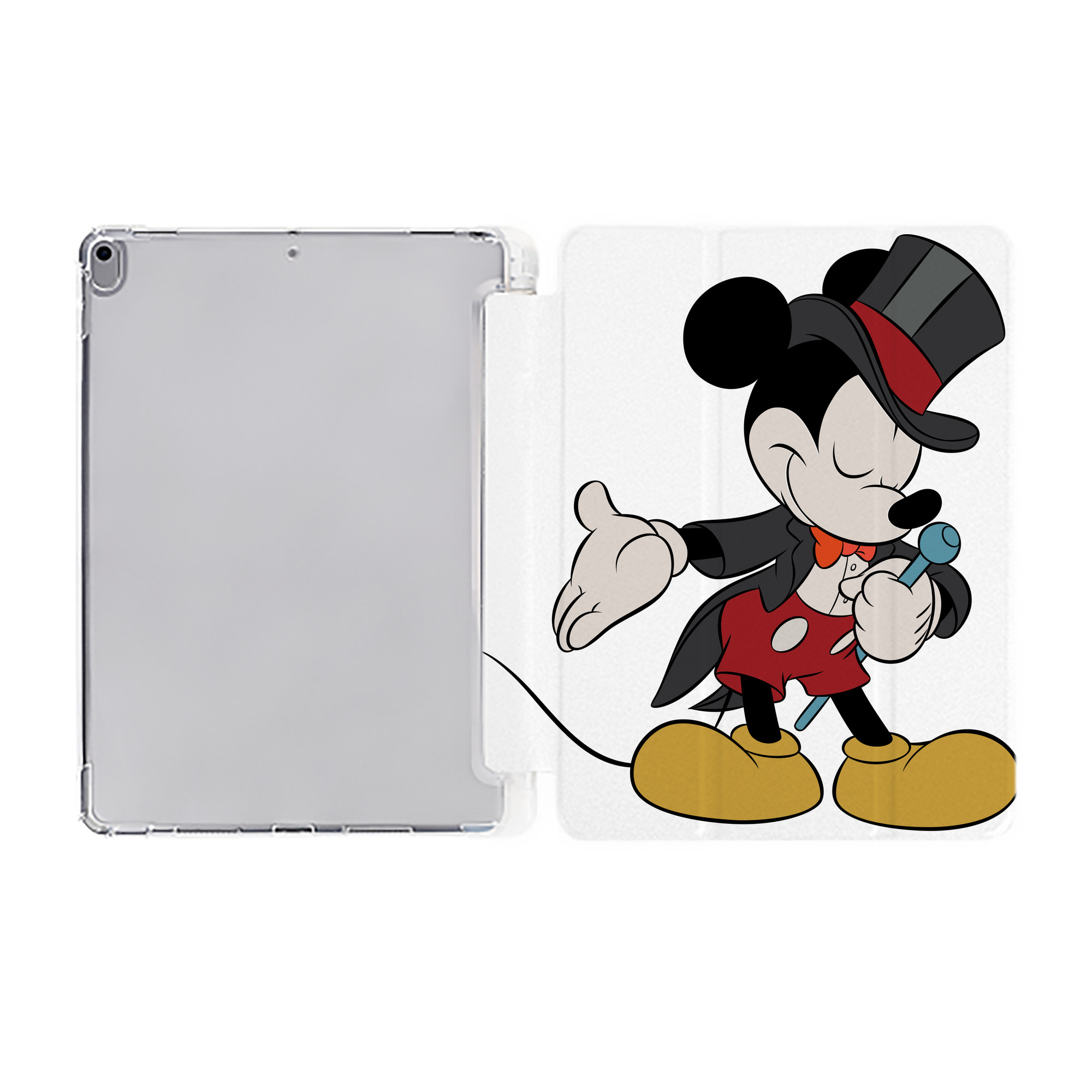 （画像用） ミッキーマウス Mickey Mouse IPad ケース ペン収納付き 三つ折りスタンド PUレザー×シリコン 対応機種9.5/10.5/10.9インチ